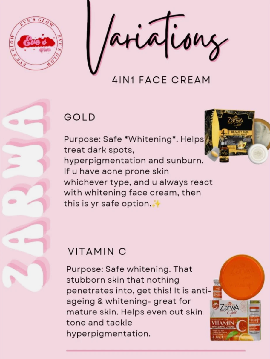 ZARWA LOTION 10x FAST WHITENING 400ml (Various Types)