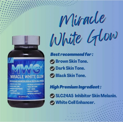 Glucenta Diamond + Miracle White Glow  + Booster whitening supplements
