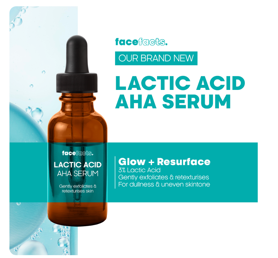 Face Facts Glow & Resurface Lactic Acid Serum – 30ml