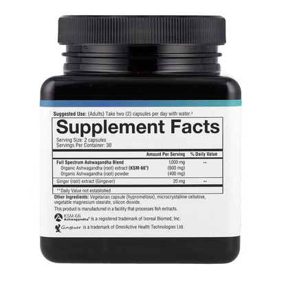 Youtheory, Ashwagandha, 60 Vegetarian Capsules