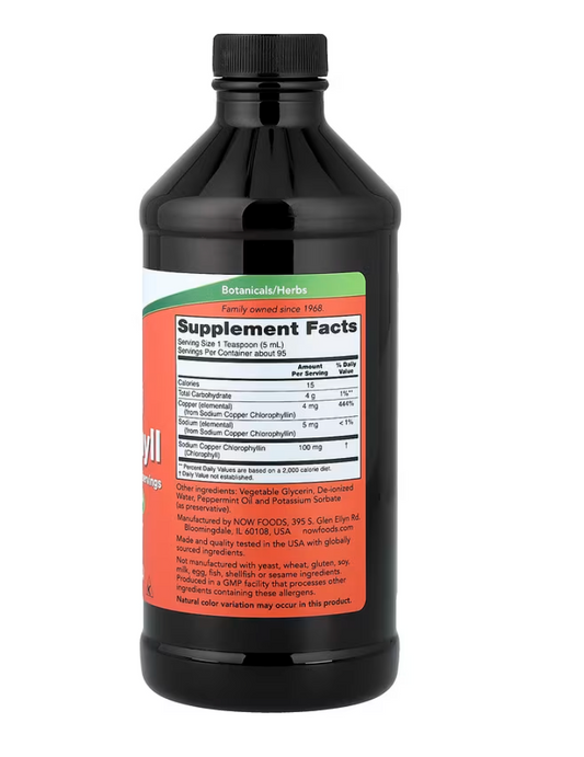 NOW Foods, Liquid Chlorophyll, Mint , 16 fl oz (473 ml)