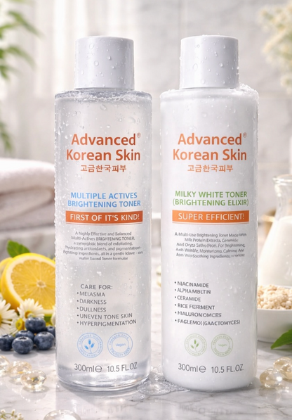 Advanced Korean-DAYTIME-Brightening System (Milky White Toner + Brighter Face Cream)