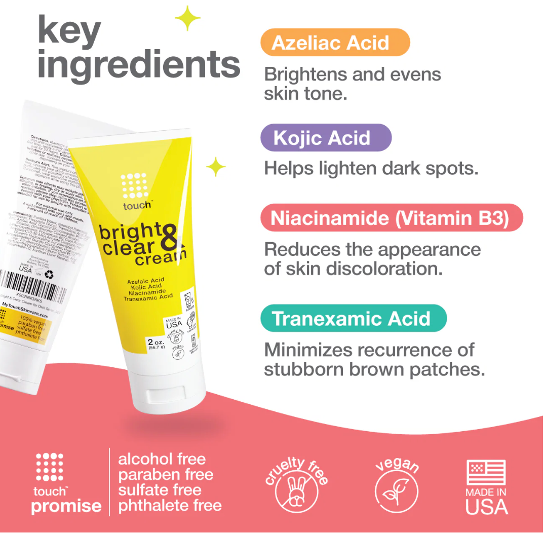 Touch Bright And Clear Skin Brightening Face Cream for Dark Spots.