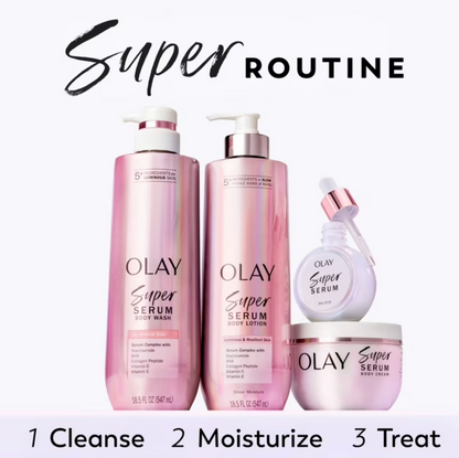 Olay Super Serum Body Cream, 10 fl oz, Rich Moisturizing Cream for Dry Skin with Super Serum Complex to Slow Visible Signs of Aging