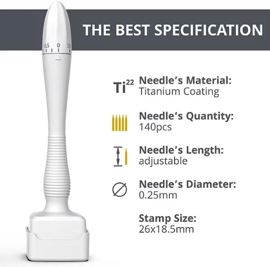 140-Pin Adjustable Derma Stamp-Microneedling