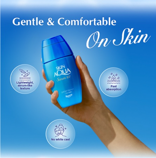 Skin Aqua Hyaluronic Serum UV Sunscreen Gel SPF50+ 70g-no white caste